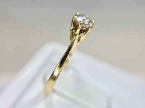 Vintage 18k Yellow Gold Natural Round Brown Diamond Solitaire Engagement Ring