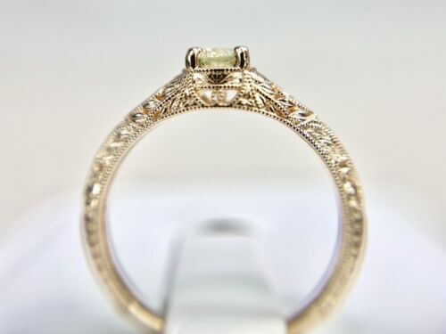 14k Rose Gold Vintage Style Natural Round Diamond Filigree Engagement Ring