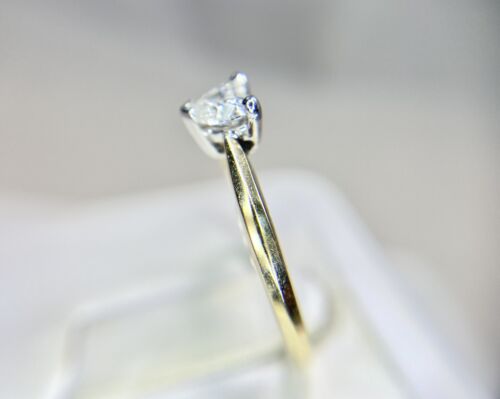 Vintage 14k Yellow Gold Natural Heart Shape Diamond Solitaire Ring