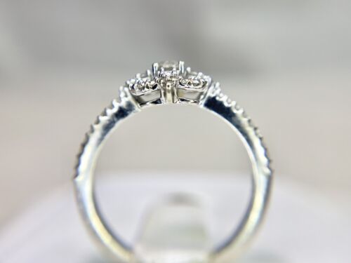 10k White Gold Designer Natural Round Brilliant Diamond Halo Ring