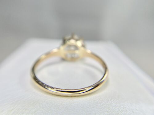 Vintage 14k Rose Gold Natural Round Salt Pepper Diamond Engagement Ring