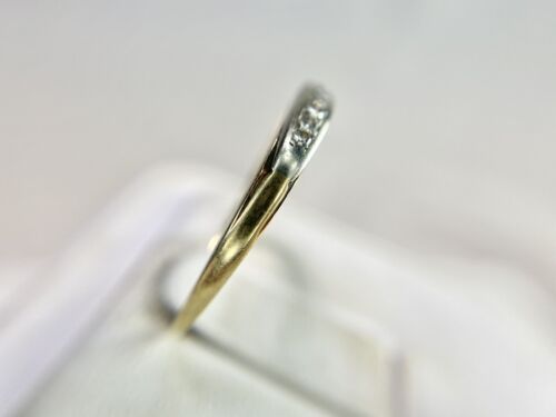 Vintage 14k Yellow Gold Natural Round Single Cut Diamond Wedding Band Ring