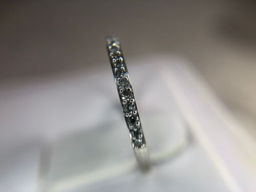 14k White Gold Round Single Cut Diamond Wedding Band Stack Ring 1/4 ct