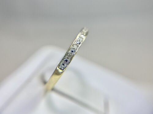 Vintage 10k Yellow Gold Natural Round Diamond Wedding Band Stack Ring