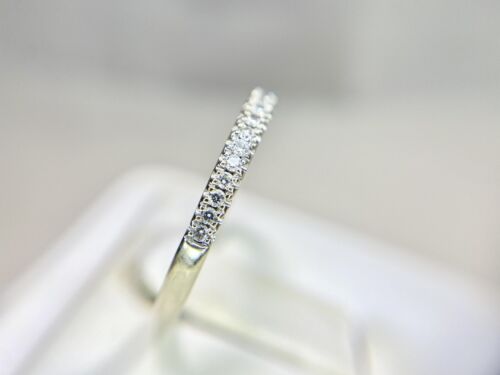 14k White Gold Natural Round Brilliant Diamond Wedding Band Ring