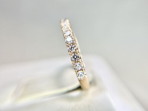 14k Rose Gold Natural Round Brilliant Diamond Wedding Band Stack Ring