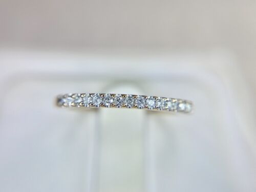 10k Rose Gold Natural Round Brilliant Diamond Prong Set Wedding Band Stack Ring