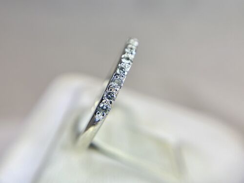 14k White Gold Natural Round Brilliant Diamond Wedding Band Ring 1/4 ct