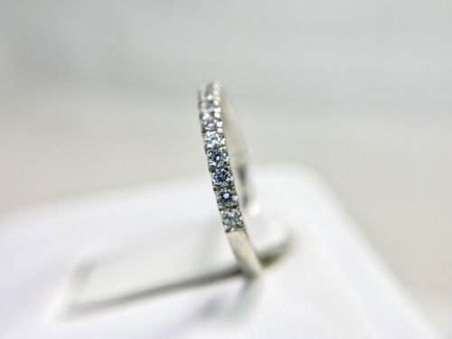 14k White Gold Natural Round Brilliant Diamond Wedding Band Stack Ring