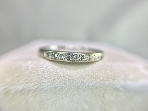 14k White Gold Natural Round Brilliant Diamond Wedding Band Stack Ring 1/5 TCW