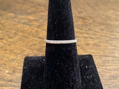 14k White Gold Designer Natural Round Diamond Wedding Band Stack Ring