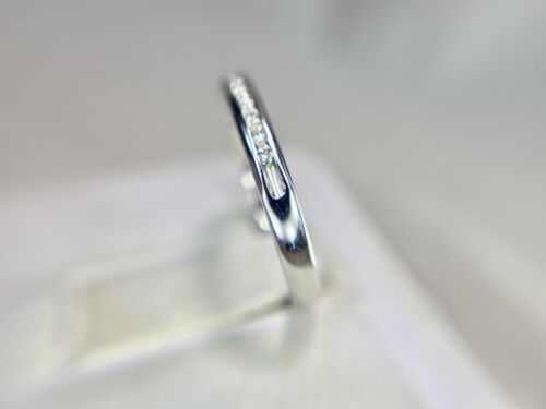 10k White Gold Round Brilliant Diamond Channel Set Wedding Band Ring 1/5 TCW