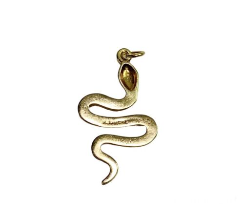 Vintage Designer 14k Yellow Gold Snake Pendant 