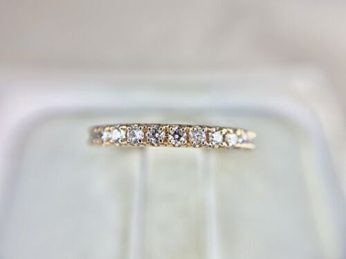 14k Rose Gold Natural Round Brilliant Diamond Wedding Band Stack Ring