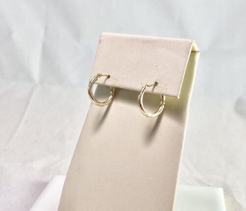 Vintage 10k Yellow Gold Bolivian Hand Engraved Small Hoop Earrings