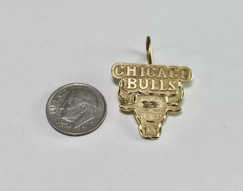 Vintage 14k Yellow Gold Chicago Bulls Official Big Pendant