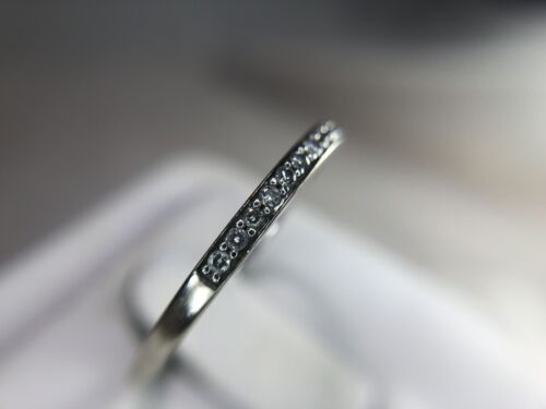 10k White Gold Round Brilliant Natural Diamond Wedding Band Ring 1/5 ct