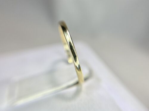 Vintage Magnolia 10k Yellow Gold Classic Thin Wedding Band Stack Ring