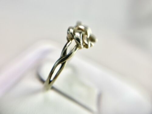 Vintage Antique Designer 14k White Gold Hand Crafted Ribbon Ring