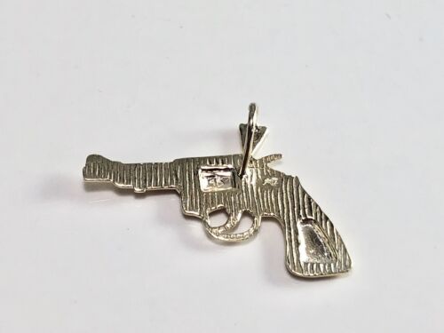 Vintage 14k Yellow Gold Gun Revolver Pendant