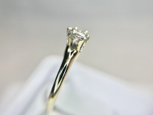 Vintage Antique 14k Yellow Gold Natural Round Diamond Solitaire Engagement Ring