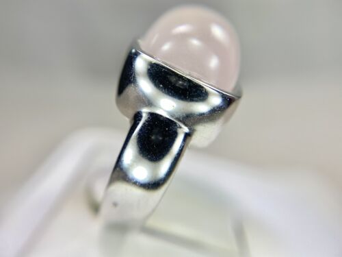 14k White Gold Designer Big Moonstone Bezel Set Ring