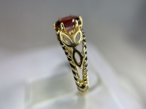 Vintage 14k Yellow Gold Oval Natural Rhodolite Garnet Solitaire Ring