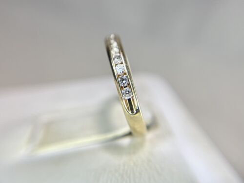 10k Yellow Gold Natural Round Brilliant Diamond Channel Set Wedding Band Ring 