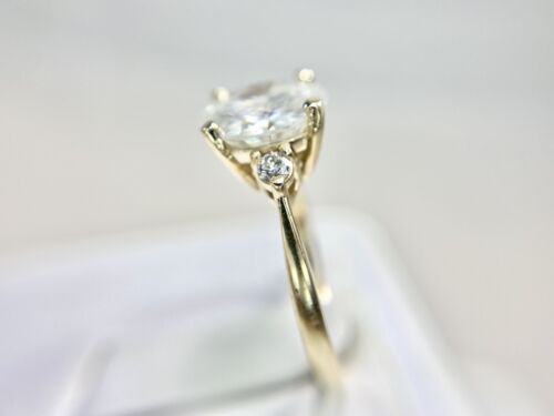 Vintage 14k Yellow Gold Natural Round Brilliant Big Diamond Engagement Ring