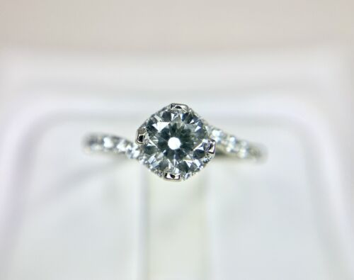 14k White Gold Signed Lab Grown Diamond Bypass Engagement Ring