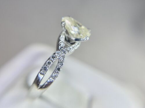 Estate Platinum Oval Shape Round Brilliant Natural Diamond Engagement Ring 1.50 