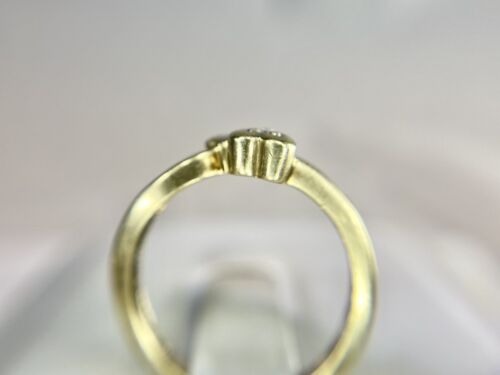 10k Yellow Gold Designer Natural Round Diamond Heart Shape By-Pass Ring