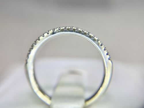 14k White Gold Natural Round Brilliant Diamond Wedding Band Ring