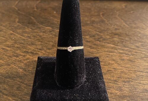 Art Deco 14k Yellow Gold Natural Old European Diamond Solitaire Engagement Ring