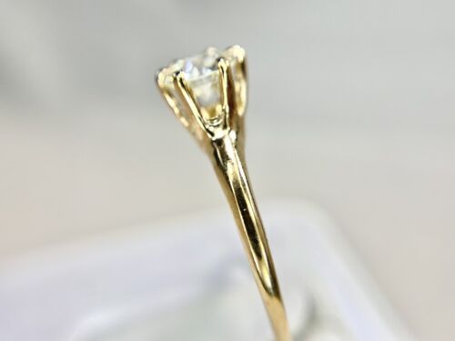 Victorian 10k Yellow Gold Old European Natural Diamond Solitaire Engagement Ring