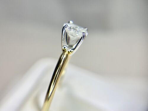 Vintage 14k Yellow Gold Natural Round Diamond Solitaire Engagement Ring