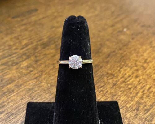 Vintage 14k White Gold Natural Round Brilliant Diamond Solitaire Engagement Ring