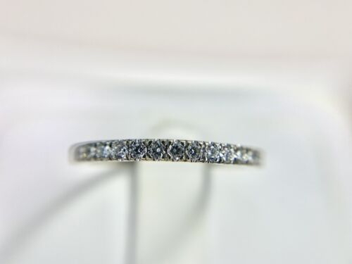 14k White Gold Natural Round Brilliant Diamond Wedding Band Stack Ring