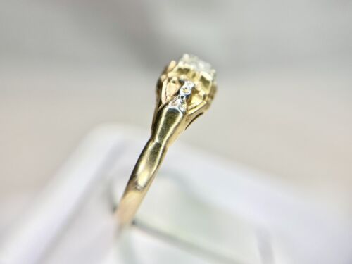 Vintage Art Deco 14k Yellow Gold Natural Old European Diamond Engagement Ring