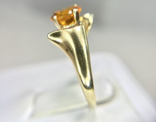 Vintage 14k Yellow Gold Natural Oval Shape Mexican Fire Opal Solitaire Ring