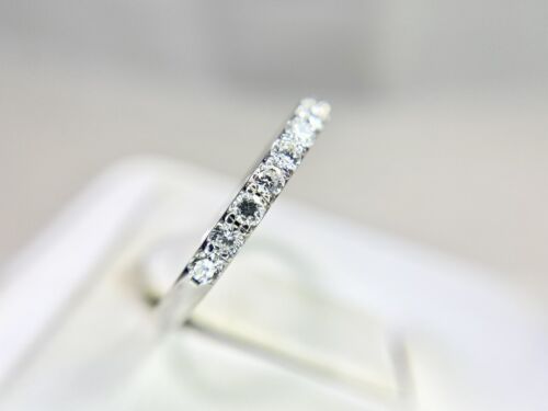 14k White Gold Natural Round Brilliant Diamond Wedding Band Ring