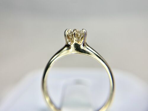 Vintage Art Deco 14k Yellow Gold Natural Round Diamond Buttercup Engagement Ring