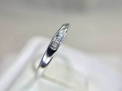 10k White Gold Designer Round Natural Round Wedding Band Stack Ring