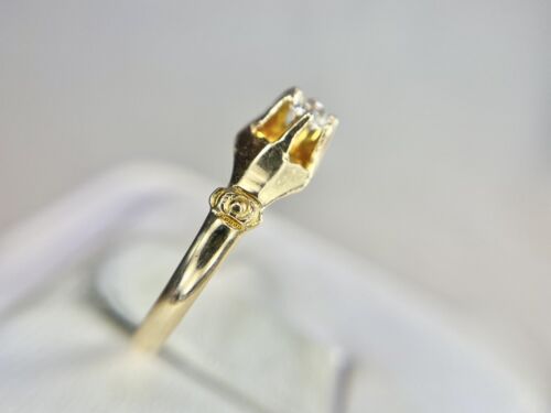 Art Deco 14k Yellow Gold Natural Old European Diamond Filigree Engagement Ring