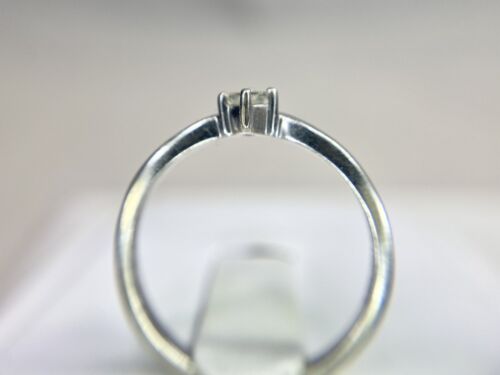 Vintage 10k White Gold Designer Natural Square Princess Cut Diamond Curved Ring