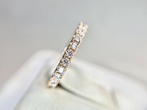 14k Rose Gold Natural Round Brilliant Diamond Wedding Band Stack Ring