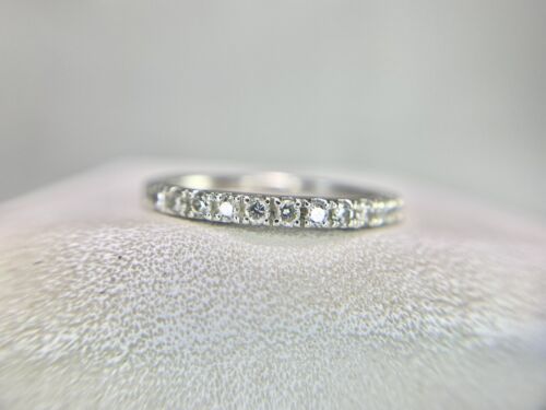 10k White Gold Round Brilliant Natural Diamond Wedding Band Ring 1/4 ct