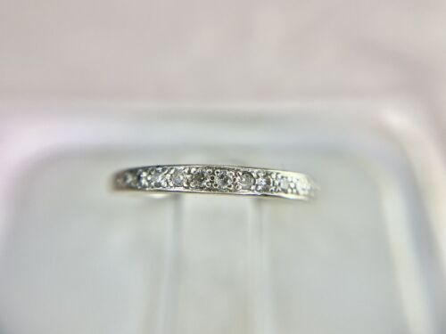 14k White Gold Natural Round Brilliant Diamond Wedding Band Stack Ring 1/5 TCW