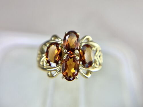 Vintage 14k Yellow Gold Natural Oval Red Rhodolite Garnet Filigree Cocktail Ring