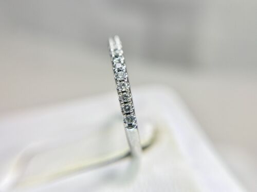 Vintage 10k White Gold Natural Round Diamond Wedding Band Ring